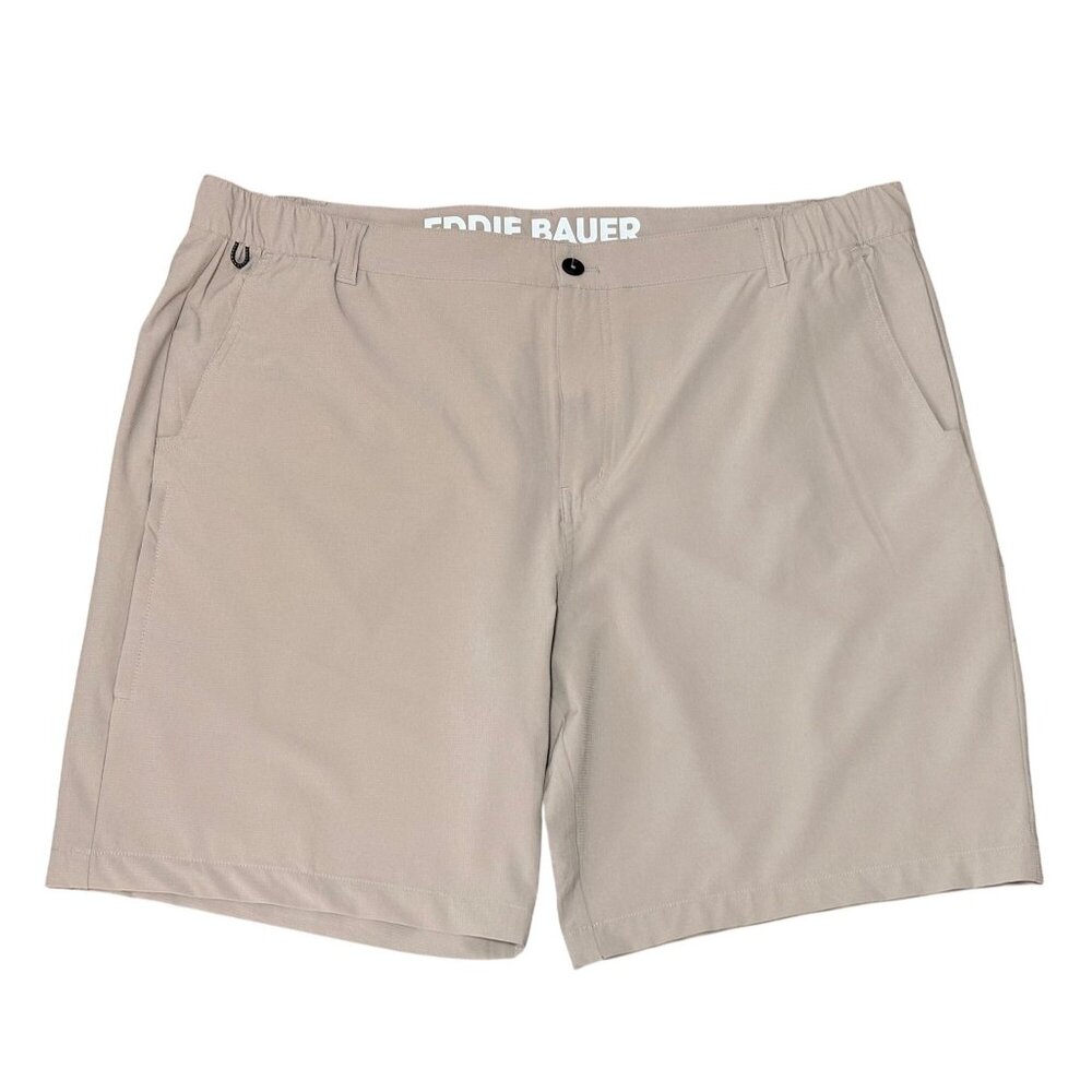 Eddie Bauer Mens Tan Outdoor Flex Shorts Size XXL Lightweight Quick-Dry Fabric